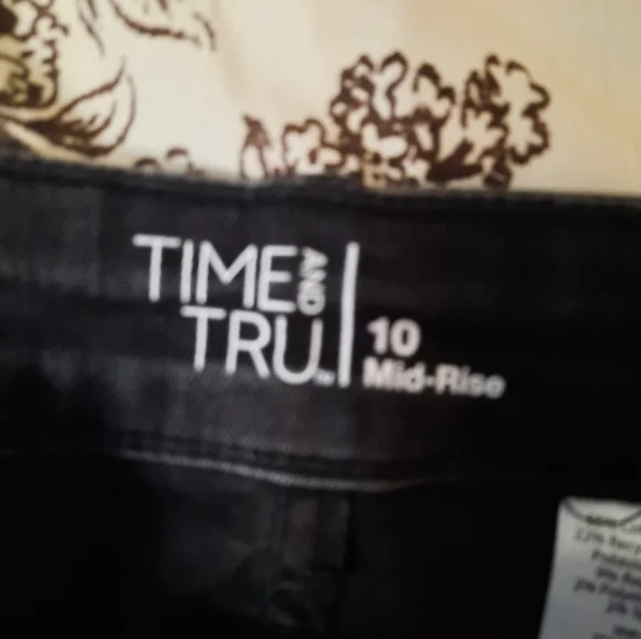 Nwt Time and Tru Black  Denim Shorts Size 10 - Picture 6 of 9